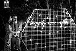 lyrebird falls luxe relaxed wedding forrest neon night shots black and white