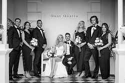 Traditional Luxe Wedding Quat Quatta whole bridal party black and white