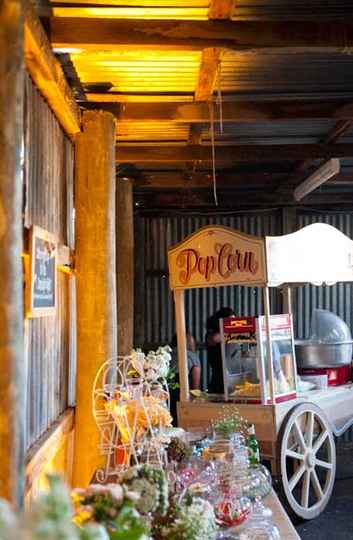 Popcorn Stall - Nicole & James' Wedding at The Barn The Briars