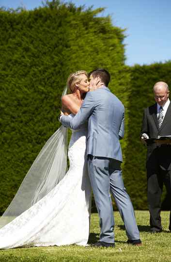 Trent and Brooke's Wedding Kiss at Private Residence