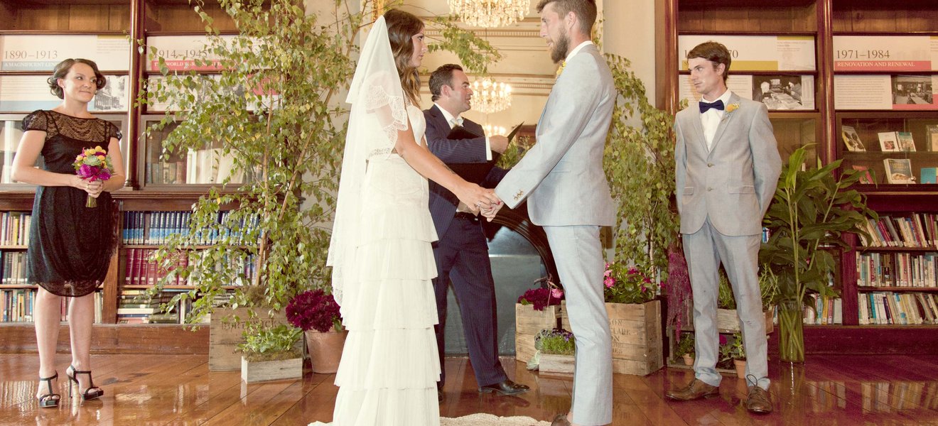 Catherine and David at Fitzroy Town Hall