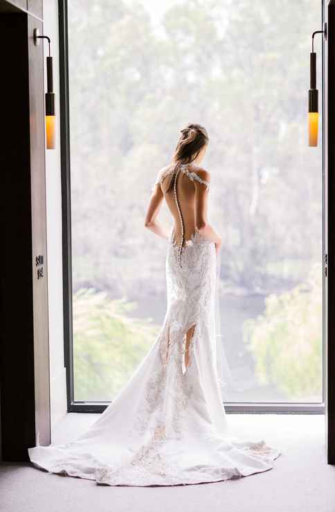 Charlotte's Wedding Dress at Mitchelton Winery