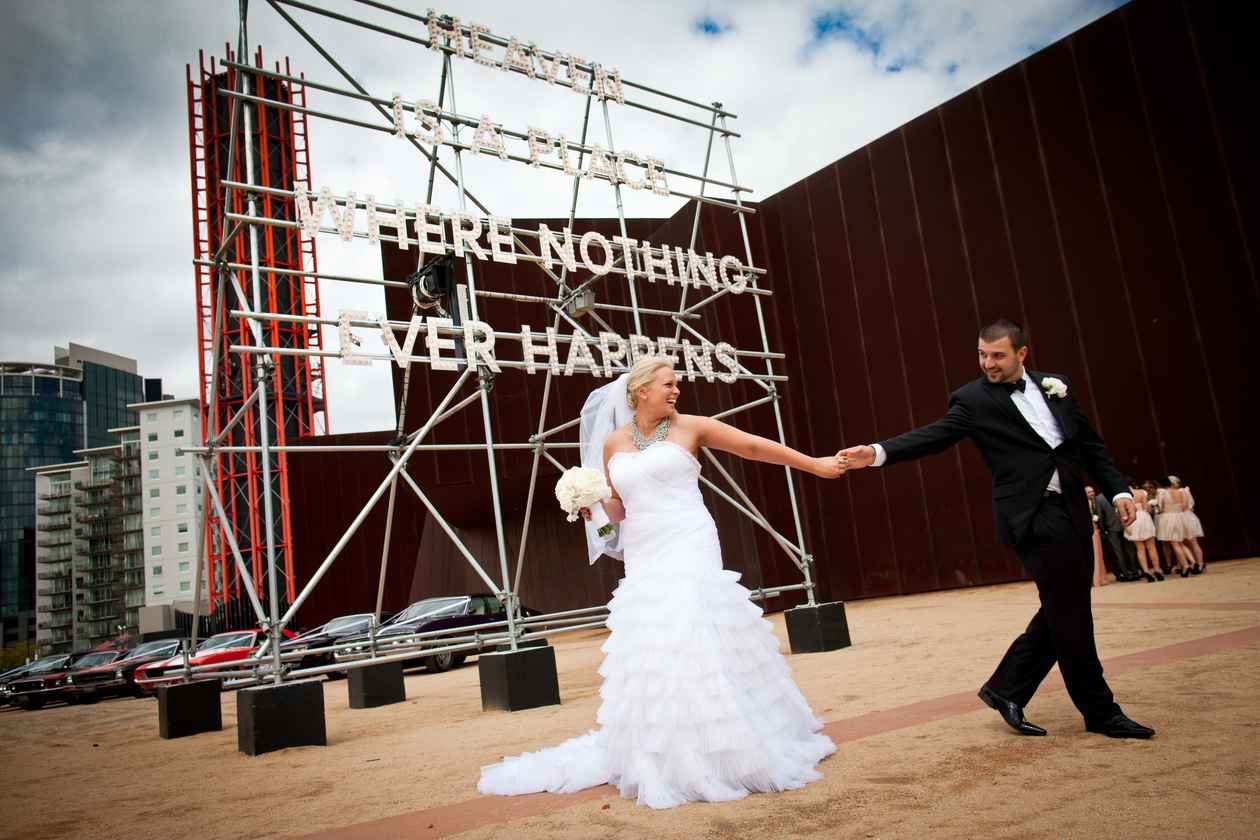 Christina and John at Flemington The Event Centre