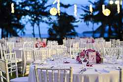 Wedding reception dinner at Kamala Bay Lawn