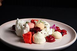 Gourmet wedding menu showcasing fresh ingredients and refined presentation at San Remo Ballroom.