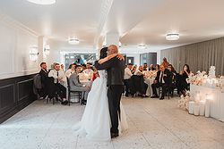 Terrazzo Lounge at San Remo Ballroom, an inviting space for pre-reception drinks and wedding celebrations.
